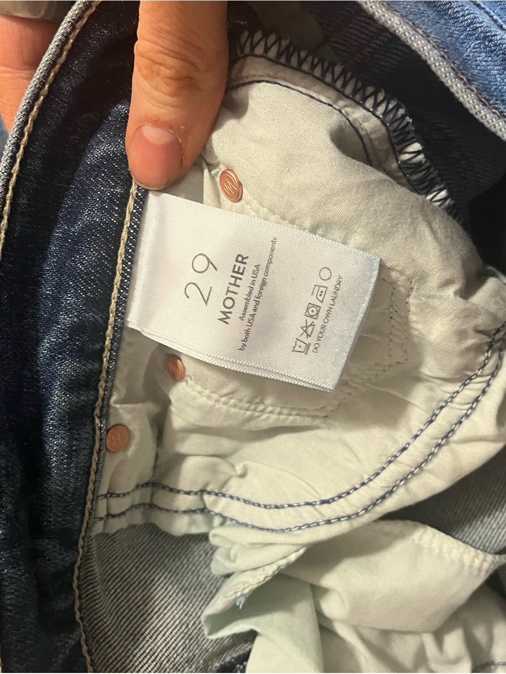 MOTHER The Headliner Sneak Wide-Leg Jeans - Blue Wash - Picture 3 of 7